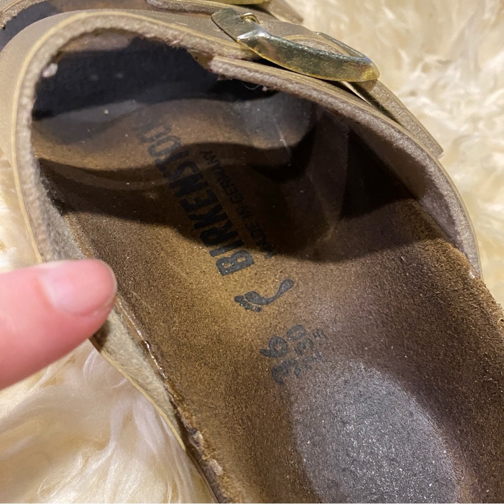 Birkenstock Metallic Gold arizona two strap Sandals 36/6 - Picture 7 of 7